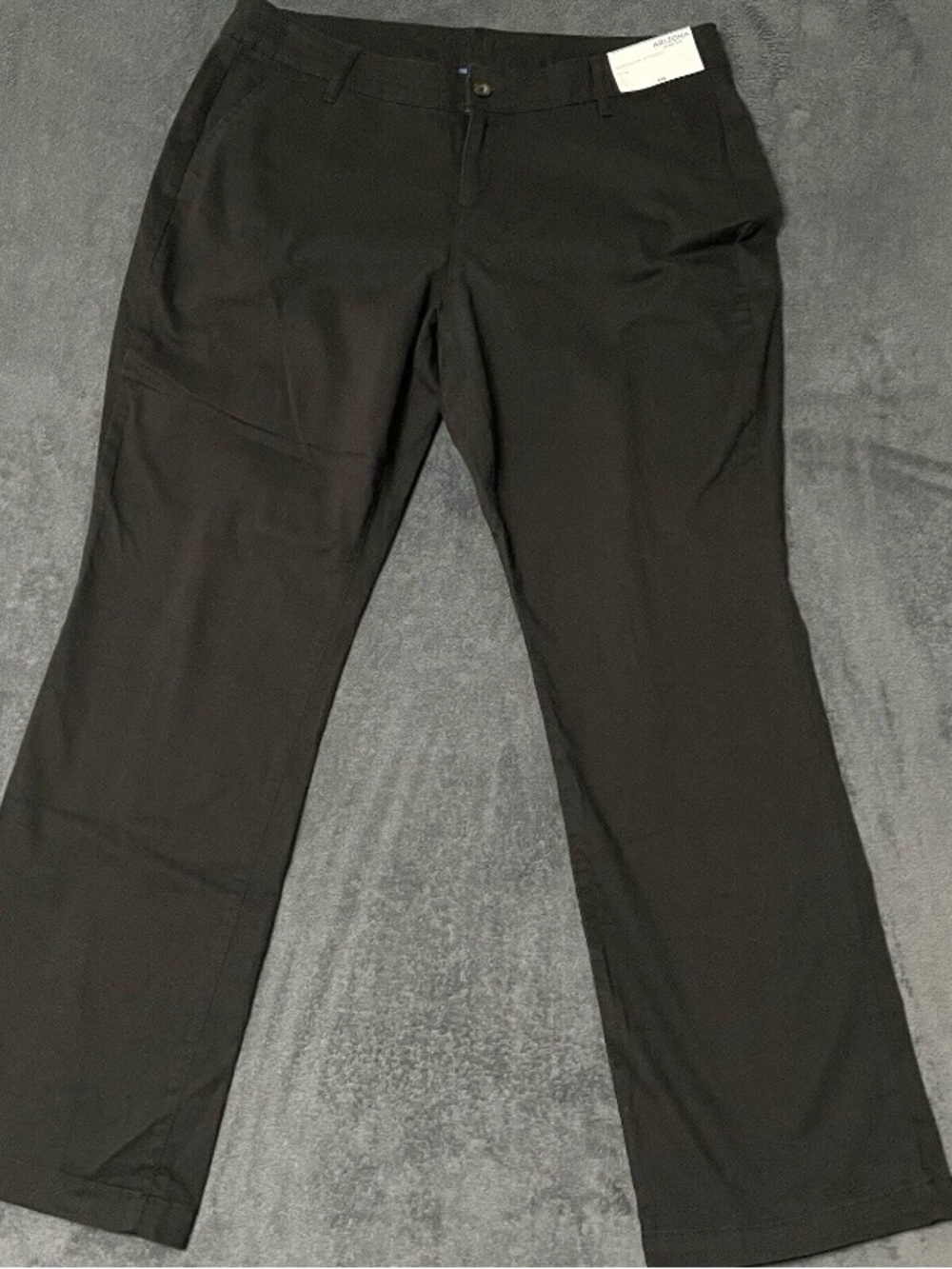 NWT Womens Black Work Pants Junior Sizing 18 Straight Leg Arizona Jean Co